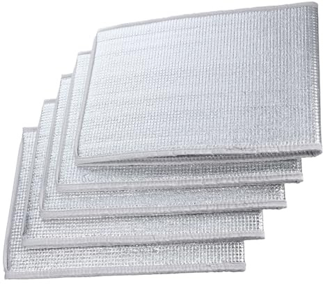 Lurrose 5 Fundas Térmicas para Macetas de 3 Galones Doble Capa de Aluminio Aislante Protección Invernal contra Heladas para Plantas de Exterior Cubierta Aislante Reforzada para Jardín