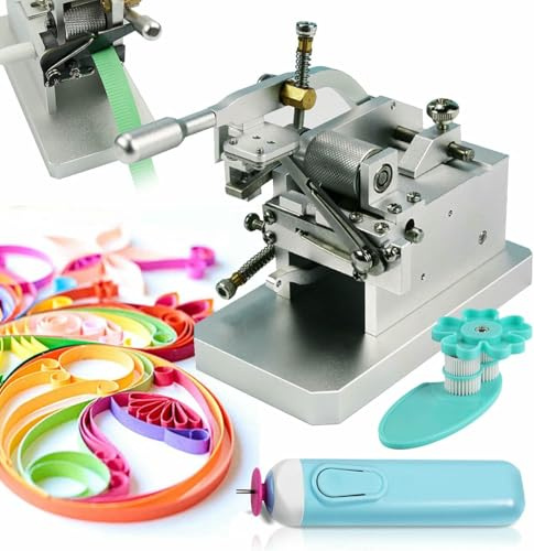 HOTAPEPU Paper Quilling Kit,Fringer Cutting Machine with 0.3~4Mm Adjustable Fringe Width & Electric Quilling Paper Pen & DIY Roller Quilting Tools,Quilling Art Auxiliary Set for DIY Cl~/