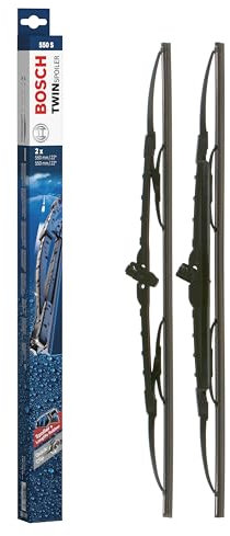 Tergicristalli Bosch Twin Spoiler 550S, Lunghezza 550mm/550mm, 1 set per parabrezza anteriore