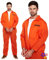 HENBRANDT Classic Orange Prisoner Overall Jumpsuit Boiler Suit Convict Prison Inmate Fancy Dress Costume Outfit