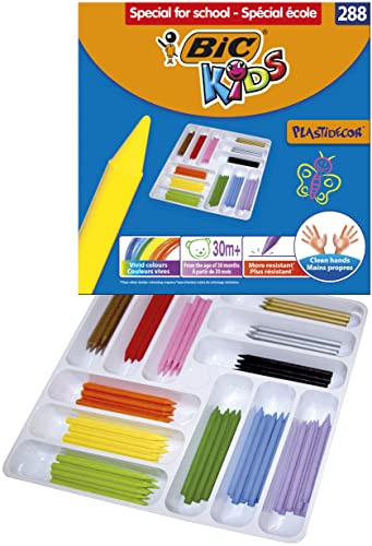 BIC Kids Plastidecor Colouring Crayons - Assorted Colours, Classpack of 288