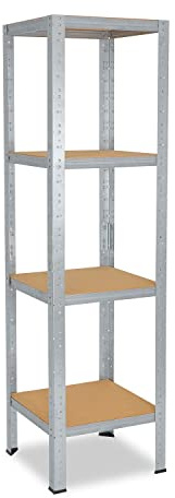 shelfplaza® 155x30x30cm HOME Scaffale metallo per carichi pesanti zincato con 4 ripiani con 175kg capacità di carico/Scaffali in metallo per garage come scaffali per ripostiglio o officina