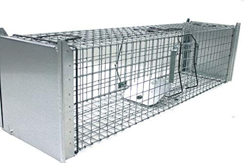 Holtaz Super Starke Falle Marderfalle Katzenfalle Fuchsfalle Biberfalle Tierfalle Kastenfalle Drahtfalle 2 türen, Größe: 130x34x34 cm Mit Extra Köder