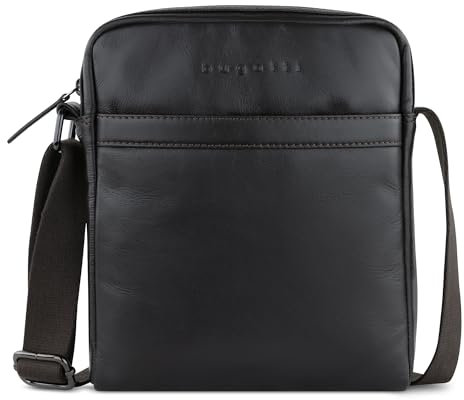 bugatti Corso kleine Schultertasche aus Rindleder, Cross-Body Umhängetasche in braun