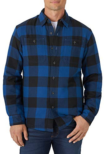 Wrangler Authentics Hemd Langarm Hemdjacke Homme, Blue Buffalo, XL