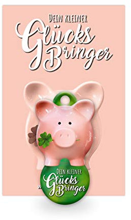 TRIGGI® der Einkaufswagenauslöser – abziehbarer Einkaufswagenchip, Schlüsselanhänger, Dein Kleiner Glücksbringer Motiv „ Glücksschwein