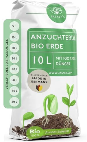 Anzuchterde Bio 10 L - Anzuchterde für Stecklinge - Als Gemüseerde & Tomatenerde für Gemüsejungpflanzen geeignet - Grow Erde - Anzuchterde für Samen - Aussaaterde - Saaterde - Aussaat Erde