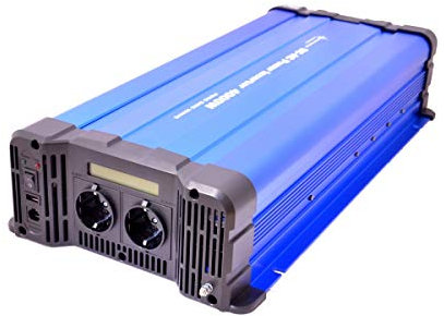 SOLARTRONICS Spannungswandler FS4000 D12V 4000 Watt mit Display - Wechselrichter 12v auf 230v - Reiner Sinus - LiFePO4/Lithium, Blei-, Gel oder AGM-Batterie kompatibel - USB - Fernbedienung optional
