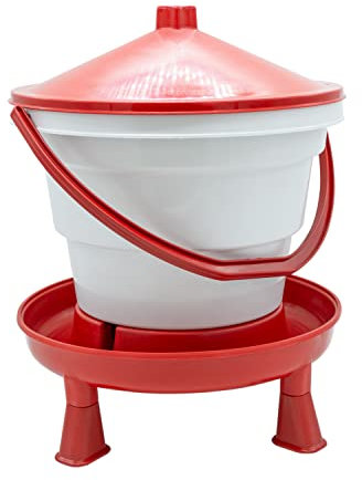 Geflügeltränkeeimer - Großes Fassungsvermögen (15 Liter) und einfache Handhabung - mit Filter zur Erhaltung der Wasserqualität - Fußtränke für Hühner, Fasane, Puten