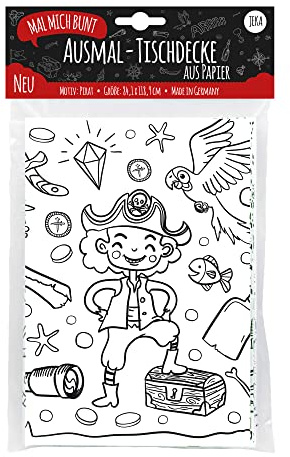 Ausmal-Tischdecke Pirat, Papier-Tischdecke zum Ausmalen Pirat, Ausmalbilder Pirat, Kindergeburtstag Piratparty, Mal Mich Bunt