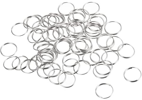 sourcing map Double Boucles Divisé Anneaux, 12mm Petit Rond Clé Anneau Parts pour Bricolage Artisanats Création, Argenté 120Pcs