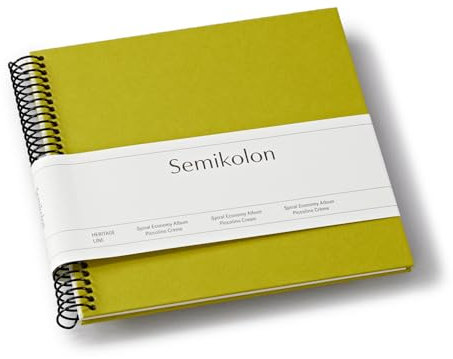 Semikolon 370007 Spiral Album Piccolino - 17 x 17 cm - Fotoalbum, 20 Seiten cremeweiß, Spiral-Fotobuch, matcha hell-grün