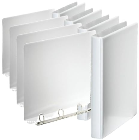 Esselte Essentials Presentation Binder, Pack of 4, PP, A4, White | With 2 cm Ring Diameter, Mechanism makes filing quick and easy; 3 cm spine capacity