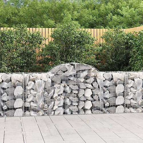 YAFF Arched Gabion Baskets 2 pcs 78.7x19.7x31.5/39.4 Galvanized Iron