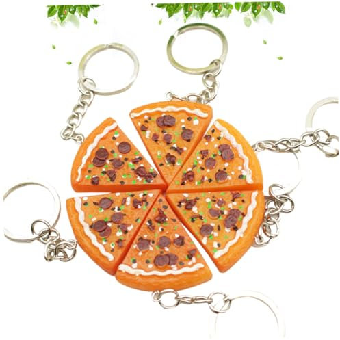 PACKOVE 6pièces Porte-clés Résine Simulant Pizza De Pendentifs Alimentaires Pour Téléphone Et Décoration Personnelle