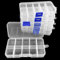 Gentpovth Kleinteile Organizer und Sortierbox, 6 Stück 10 Gitter transparente Organizer, Robuste Plastik-Aufbewahrungsbox mit Deckel, Aufbewahrungsbox für Perlen, Saatgut, Schrauben und Schmuck