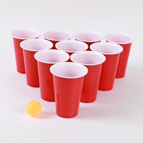 I-TOTAL® - Set da Beer Pong, Bicchieri e Palline per Gioco di abilità e coordinazione, 20 Bicchieri e Palline nella Confezione
