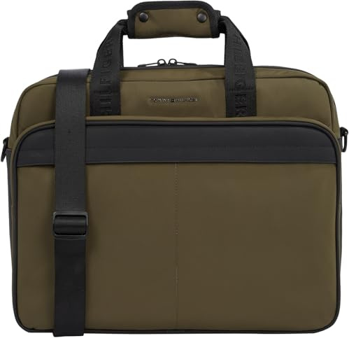 Tommy Hilfiger Herren Laptoptasche Repreve mit Tragegurt, Grün (Army Green), Einheitsgröße