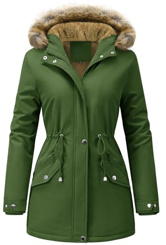 Vijamiy Manteau Femme Hiver Chic et Chaud Parka Femme Mi Saison ImperméAble Automne Manteaux Coat Female Epaisse Matelassée avec Double Poche Zippée