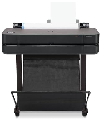 HP DesignJet T630 24-inch (5HB09D), Large Format Printer, Plotter, Standard A4-A1, 76 A1 Prints/hour, Wi-Fi, Ethernet, USB, 2400x1200 dpi, Recycled Metal, 1-Year Warranty, Click, Black