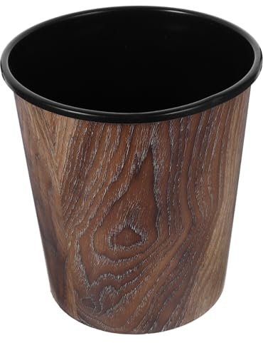 GALPADA Cestino Per Rifiuti in Plastica Con Effetto Legno Finto Cestino Per Ufficio e Casa Portarifiuti Struttura Stabile e Capacità