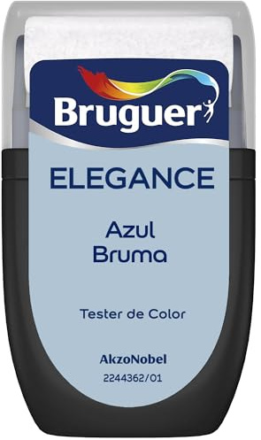 Bruguer ELEGANCE Pintura Monocapa ExtraMate, Paredes y Techos, Interior, Exterior protegido, Alta Durabilidad, UltraLavable, Resistente al Desgaste y Manchas Azul Bruma 30 ml