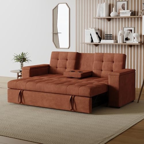 CONCEPT USINE Canapé Convertible 3 Places NOHO Terracotta Velours
