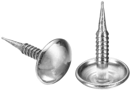 sourcing map 50 clavos de tapicería, tachuelas de tapicería de 9 x 16,3 mm, tachuelas de cabeza redonda, tachuelas decorativas para sofás, camas, proyectos de bricolaje, color plateado