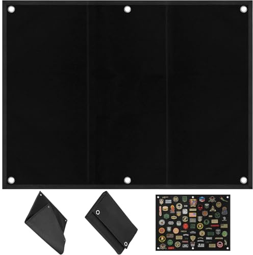Pannello Espositore Toppe 85x70cm con 6 occhielli, Pannello Raccolta Patch Militari Tattici, Supporto Board Display Tactical Military Parete Pieghevole per Adesii Badge, Francobolli, Timbro