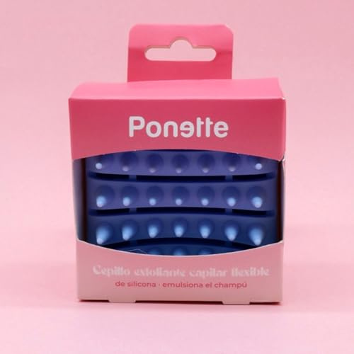 PONETTE - Cepillo Exfoliante Capilar Flexible de Silicona con Asa-Uso Seco y Mojado–Limpieza Profunda del Cuero Cabelludo, Masaje Revitalizante, Exfoliación Suave y Distribución Uniforme del Champú