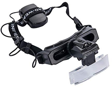 Förstoringsglas, 1.0X 1.5X 2.0X 2.5X 3.5X 5X 8X 20X Pannbandsförstoringsglas, Med Ljus Huvudmonterad Handsfree-Läslupp 8 Utbytbara Linser För Skalmätning Wenwan Jewelr