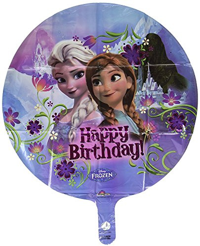 Amscan 2900901 - Globo foil estándar Frozen Happy Birthday, diámetro aprox. 43 cm, globo de helio, cumpleaños, decoración