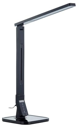 Lindby LED LED-bordslampa 'ELENI' (inclusief touchdimmer) (modern) i Svart av syntetmaterial för arbetsrum/kontor (1 lamor, glödlampor ingår) - Bordslampa, skrivbordslampa, sängbordslampa
