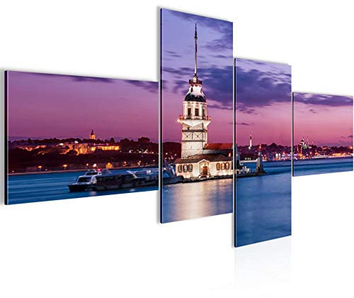 Runa Art Bild XXL 4 Teilig Istanbul Türkei 200 x 100 cm Kunstdruck auf Vlies Leinwand Wanddeko Wohnzimmer Schlafzimmer 604841b