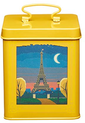 KitchenCraft World of Flavours Airtight Metal Food Storage Container, 11 x 11 x 14 cm (4.5 x 4.5 x 5.5) - Yellow