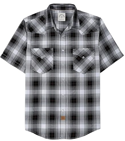 Dubinik® Fibra De Bambú Camisas Manga Corta Hombre Boton Presion Vintage Western Ligera Verano Camisa Manga Corta Hombre