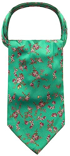 WANYING Cravat Ties Sciarpa da Uomo Stile Classico Retrò Chic per Gentleman - Relativamente Sottile Floreale Verde