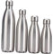 SPOMALKA Edelstahl Trinkflasche 500ml Doppelwandig & Isoliert, 12 Stunden heiß & 24 Stunden kalt, Kohlensäure Geeignet, Auslaufsicher, Breite Öffnung, Silber, Langlebig - Thermo Wasserflasche (500ml)