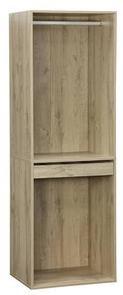 Alice's Home - Módulo de vestidor con armario y soporte para pantalones. Natural. Paneles laminados