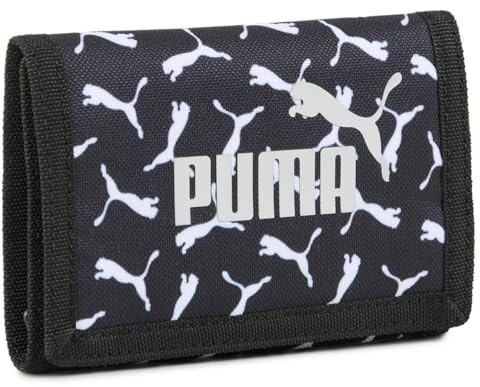 Puma Puma Phase AOP Geldbörse für Kinder, Unisex, faltbar, Kunstleder, 100 g, 10 x 5 x 10 cm, Schwarz