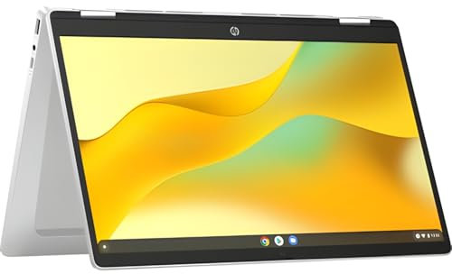 HP Chromebook x360 14b-cd0002na 14 Laptop | Intel N100 | 4GB RAM | 128GB SSD | ChromeOS | HD Touchscreen True Vision Webcam | Dual Speakers | Silver