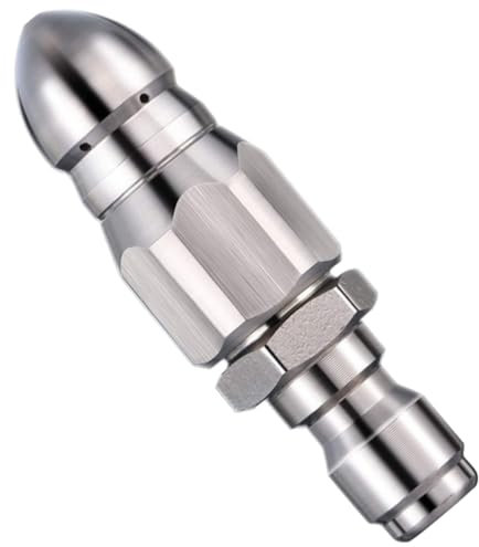 SGERUFZ Boquilla de alta presión para desatascar tuberías de aguas residuales, para limpiadoras de alta presión, tubo de limpieza, boquilla de retroceso/cohete (para manguera de 1/4)