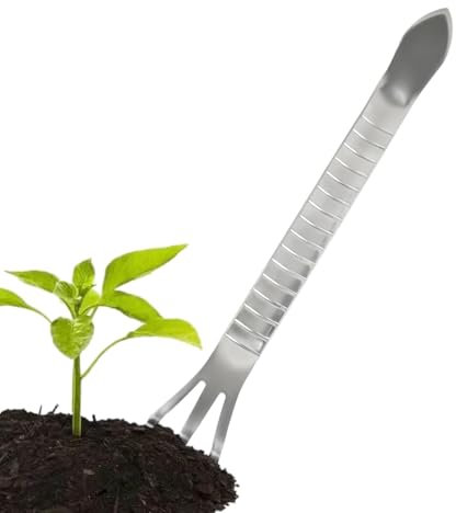 Outil de jardinage à main, petit râteau en métal | Râteau à main de jardin Râteau à main polyvalent en acier inoxydable,Outils de jardinage ergonomiques, râteaux à main épais portables pour les amateu