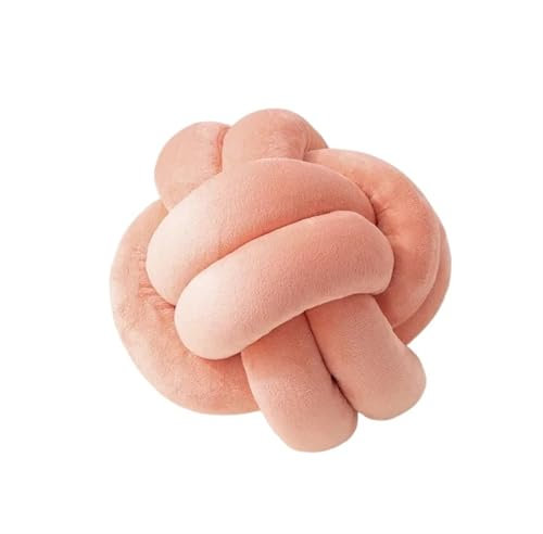 KJBDQQH Cuscino a Nodo Morbido Cuscino in Peluche con Nodo Cuscino for Divano for Soggiorno Cuscino Rotondo Verde Intrecciato a Mano Cuscino con Nodo Rotondo(H1233-orange-25cm)