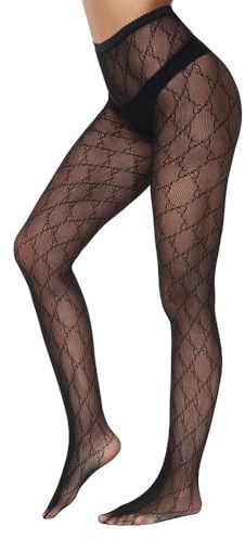 SNDE Patterned Tights High Waist Fishnet Tights Thigh High Stockings Suspender Pantyhos