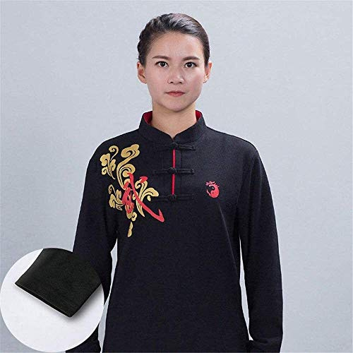 TaiChi Uniform,Tai Chi Clothing, Tai Chi Uniform Clothing, Martial Arts Sets Chinese Traditional Apparel Shaolin Kung Fu Wing Chun Suits Cotton Taekwondo Training Clothes for Men Women(Black_3XL 4XL)