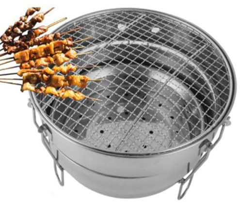 Grill da tavolo portatile - pozzo di incendio a carbone arrugginibile staccabile | Forniture di cottura BBQ compatta per campeggio, escursioni e avventure all'aperto | Grill interno/esterno per p