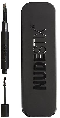 Nudestix Stylus Eyebrow Pencil & Gel – Dual-Ended Brow Definer with Precision Pencil & Clear Gel for Shaping, Filling & Setting | Long-Wear, Vegan, Cruelty-Free Brow Makeup - Brown