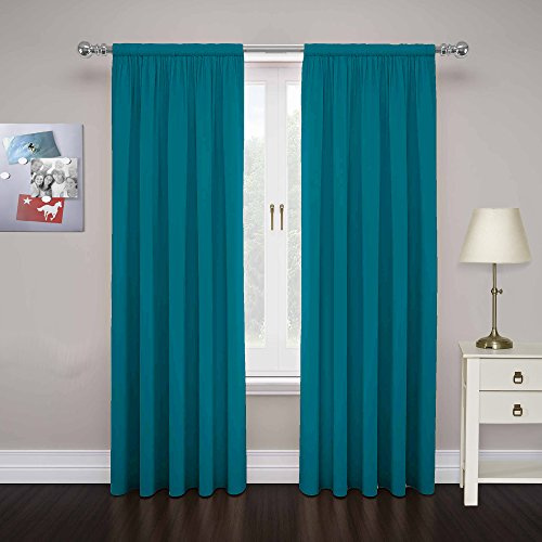 Pairs to Go Eclipse Cadenza Rideaux de fenêtre décoratifs Modernes avec Passe-Tringle pour Salon (2 Panneaux), 101,6 x 213,4 cm, Bleu Sarcelle