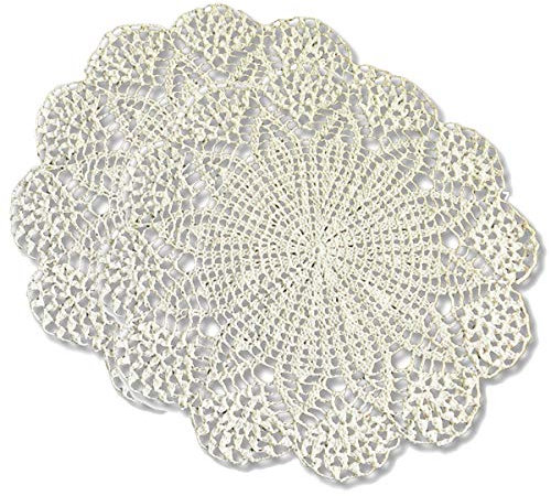 14 Inch Round 100% Cotton HANDMADE Crochet Lace Doilies Placemat Coaster (2)